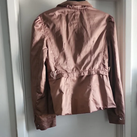 Arden B Y2K Rose Gold Bomber Jacket Fitted Metallic Vintage - Picture 6 of 12